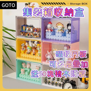 GOTO集裝箱收納盒 手辦展示盒 模型展示櫃 泡瑪特展示盒 壓剋力展示盒 透明展示盒 磁吸展示盒 公仔收納盒 公仔盒