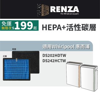 適用 Whirlpool 惠而浦 DS202HDTW DS242HCTW 節能清淨除濕機 HEPA+活性碳濾網 濾芯濾心