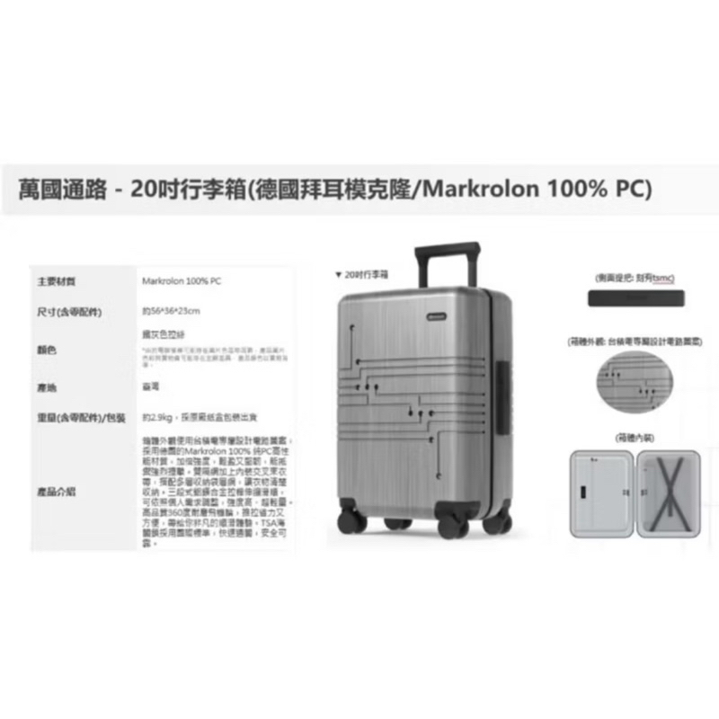 （現貨）台積電20吋行李箱 TSMC限定 萬國通路行李箱🧳