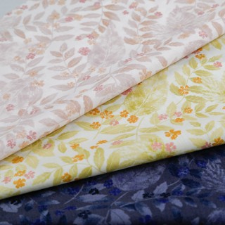 【日本製】柔美花朵印花薄棉布【適用於裝飾、手作、抱枕、服裝、包袋等用途】