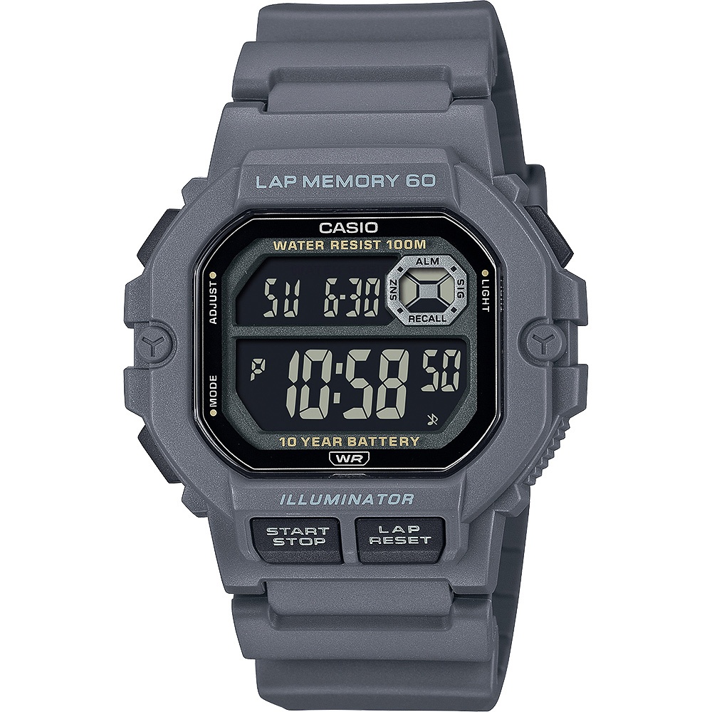 CASIO 卡西歐 運動訓練10年電力手錶-鐵灰 WS-1400H-8BV