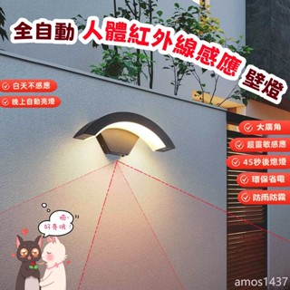 🚚臺灣熱銷🚚全自動人體紅外線感應戶外壁燈 樓梯燈 陽臺燈 感應壁燈 樓梯壁燈 走廊燈 門口燈 led壁燈 IP65防水