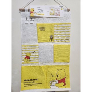韓國 大創 DAISO 迪士尼 Disney小熊維尼 懸掛式收納袋 掛式收納袋 收納掛袋 小物收納袋 7格收納袋 黃色