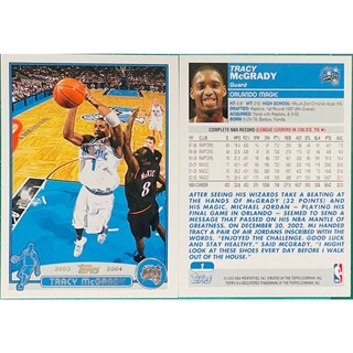 TRACY McGRADY 飛身灌籃 NBA 2003-04 Topps #1 魔術隊 T-MAC NBA 籃球卡