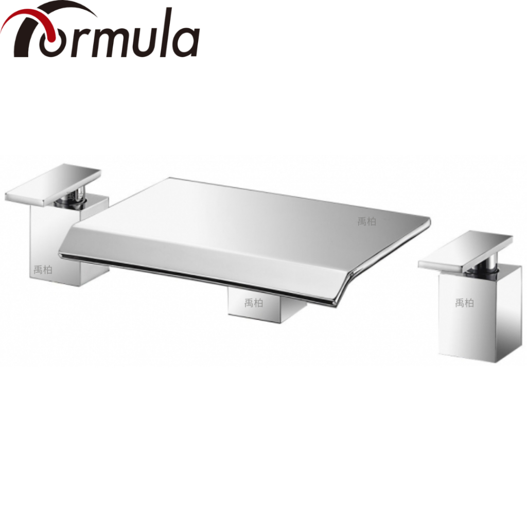 Formula 台灣製造 A-776-3 三件式 浴缸龍頭 瀑布式出水 冷熱雙把手開關 日本進口陶瓷閥芯【免運費】