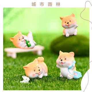 臺灣現貨 可愛柴犬 微景觀 造景 多肉 盆栽裝飾 桌面公仔 公仔玩偶辦公室小物禮物創意模擬公仔車內裝飾情人節療育雜貨植物