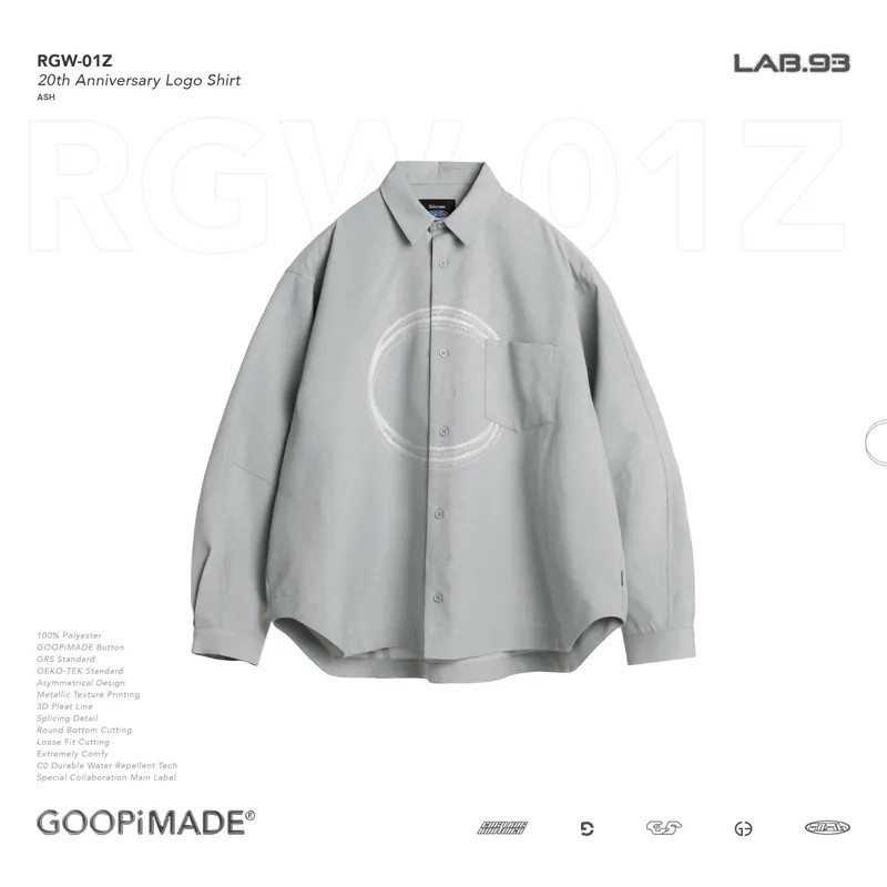 GOOPI 孤僻 “RGW-01Z” 20th Anniversary Logo Shirt 長袖襯衫