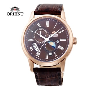 ORIENT 東方錶 SUN&MOON系列 日月相錶 皮帶款 咖啡面 RA-AK0009T
