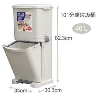 二手 臺灣製 40L 直立式 雙層 分類 垃圾桶