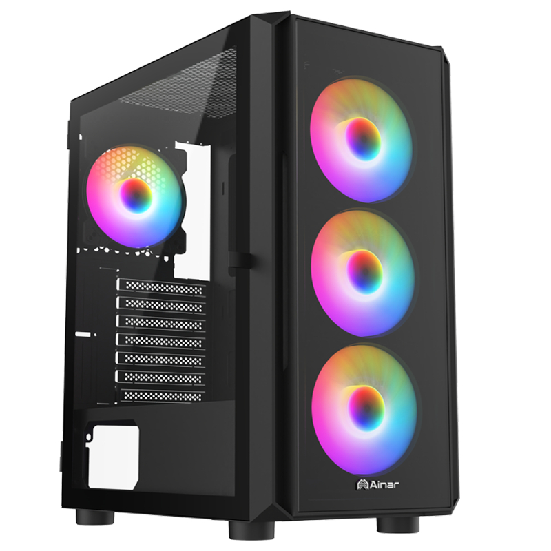 Ainar 艾納爾 Crystal R21 電腦機殼 ATX 掀門玻璃側板 標配4顆 ARGB 風扇 電競機殼