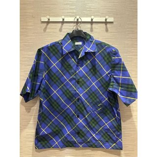 *漢森精品服飾* BURBERRY 戰馬刺繡 格紋 短 襯衫 現貨 M ~ XXL 原價31900