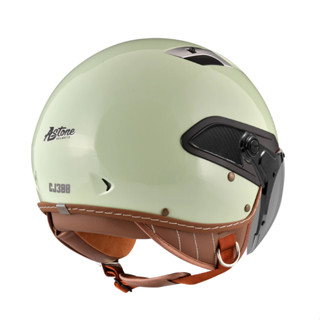 Astone CJ300 安全帽 CJ300 素色 綠白 內藏墨鏡 全可拆洗 W鏡片 飛行帽 半罩