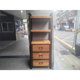 【隆發傢俱行】米羅柚木！！！ 工業風 三抽 書櫃 收納櫃 展示櫃 抽屜櫃 實木櫃 柚木櫃 隔間櫃 開放櫃