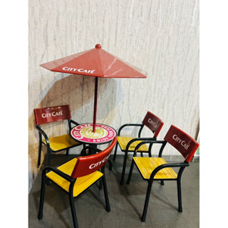絕版City cafe 小7 7-11迷你陽傘咖啡 桌椅組 公仔 擺設