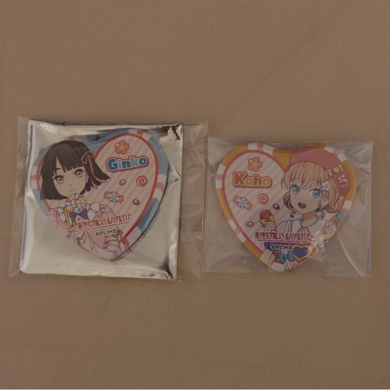 LoveLive 蓮ノ空 蓮之空女學院學園偶像俱樂部 Village Vanguard 愛心徽章（日野下花帆/百生吟子）