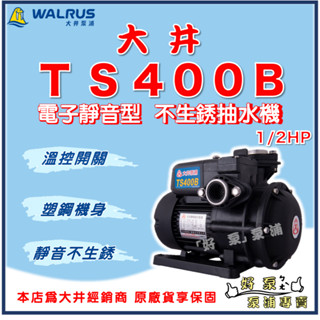 ❗最便宜❗【好泵】🌸免運🌸 大井 TS400B 1/2HP 電子靜音型 抽水機 不生鏽水機 抽水馬達 泵浦 TS400