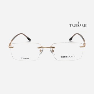 Trussardi TSM1082T 杜魯薩迪眼鏡｜商務復古無框方形眼鏡框 男生品牌眼鏡框【幸子眼鏡】