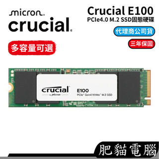 Micron 美光 Crucial E100 480GB 1TB 2TB M.2 PCIe 4.0 SSD 固態硬碟
