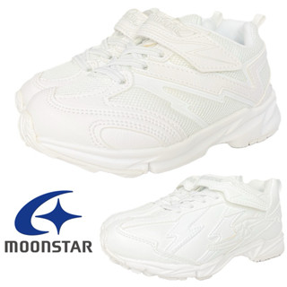 Moonstar 全白運動鞋 白色球鞋 防水皮面 童鞋 學生鞋 網布透氣超輕量 日本月星正品