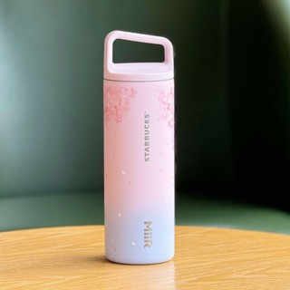 Starbucks官方正品！星巴克杯子櫻花春綻473ml北歐miir戶外提手便攜不銹鋼保溫杯咖啡杯果汁珍奶茶奶昔茶水杯