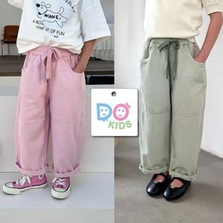 DO Kids童裝 臺灣現貨-日系棉布拼接直筒長褲 男女童裝 夏季新品 兒童 中小童 大童 長褲 直筒褲