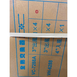 阿拉斯加 全新未拆 全熱交換機 VC-7288A