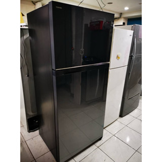 中古家電0927009900典雅黑 玻璃鏡面*2016年日系東芝 608公升雙門變頻冰箱(強化玻璃層板）