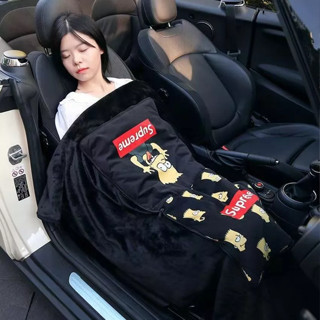 【臺灣出貨】兩用辦公室汽車抱枕被子 午睡車載毯子 腰靠墊靠枕 空調被 多功能沙發枕頭被 汽車裝飾 珊瑚絨兩用抱枕被子