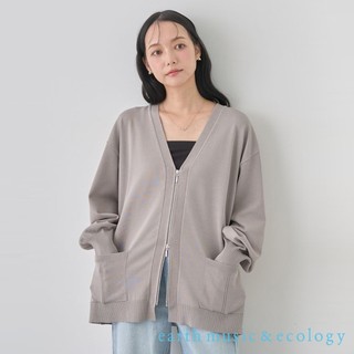 earth music&ecology 雙頭拉鍊中長版V領開襟罩衫(1K43L2D0500)