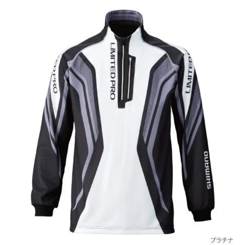 ◎百有釣具◎SHIMANO LIMITED PRO頂級款 WICKTEX SH-011M 長拉鍊式釣魚衫 L號 白灰色