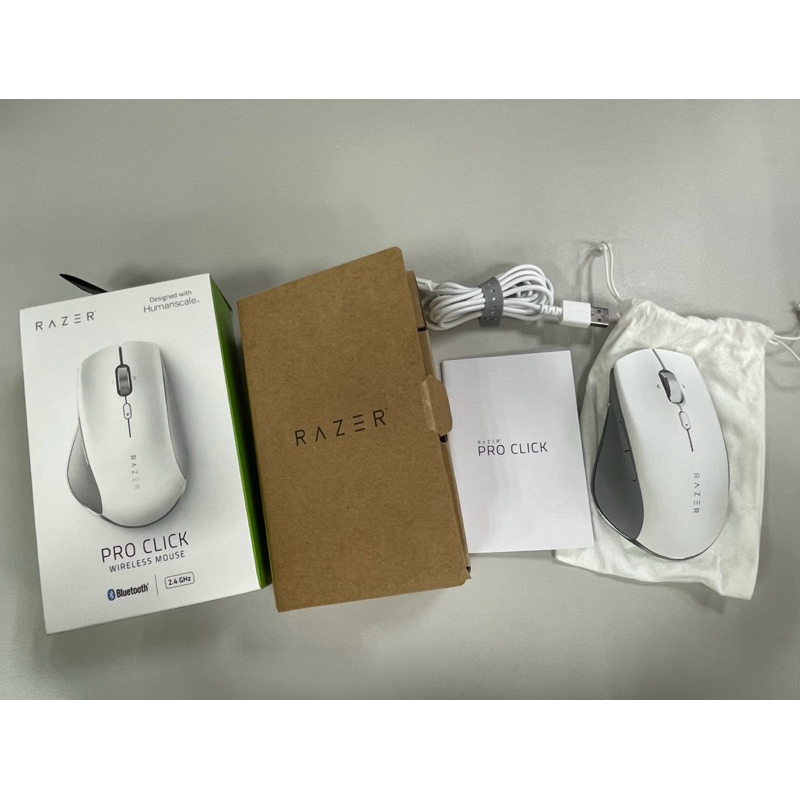 RAZER 雷蛇Pro Click Humanscale 無線滑鼠 白色 9.9成新 四向滾輪/有線滑鼠/電競滑鼠