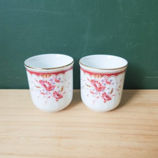 【北極二手雜貨】[餐廚杯盤]早期大同特白瓷器 茶杯 花朵圖案 禮物 瓷杯