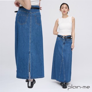 plain-me SAAKO 後開岔單寧長裙 SAA5021-242