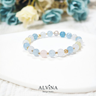 ALVINA 雅爾維娜｜現貨♥ 幻彩糖霜 水晶手鍊 摩根石手鍊 彩摩根石 ins設計 氣質高階感 輕奢手鍊 輕珠寶