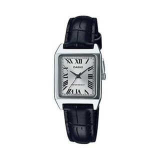 CASIO 卡西歐 簡單俐落 羅馬字 小巧方形 皮革女錶 - 白 (LTP-V007L-7B1) [ 秀時堂 ]