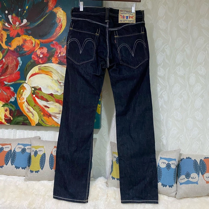 LEVI’S STRAUSS & CO 502 LVC 日系 木村拓哉 爅夜黑藍挺版純棉單寧牛仔褲