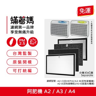 適用 Opure 臻淨 阿肥機 A2 A3 A4 空氣清淨機 集塵HEPA除臭顆粒碳 濾網