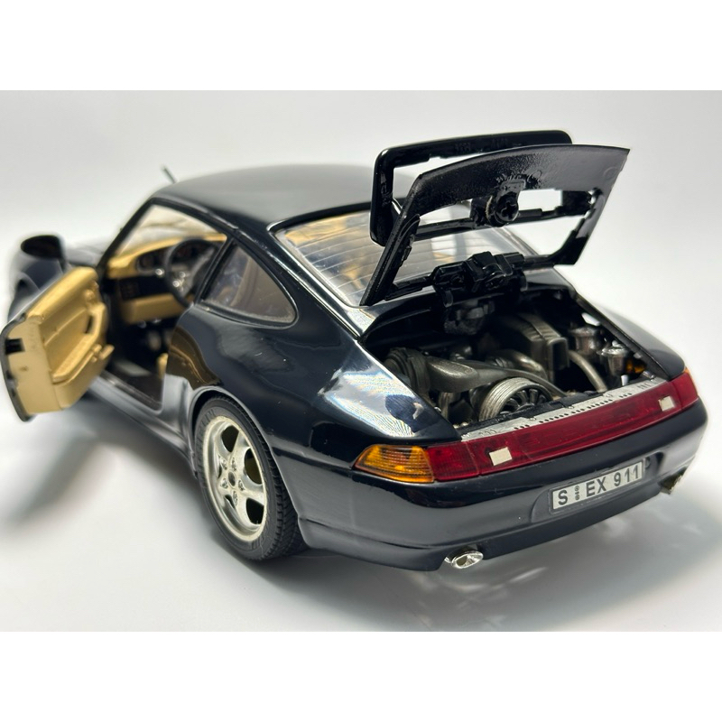 1/18 義大利製 戰損 Bburago 保時捷 993 911 930 007 模型車 非 京商 IG 1/43