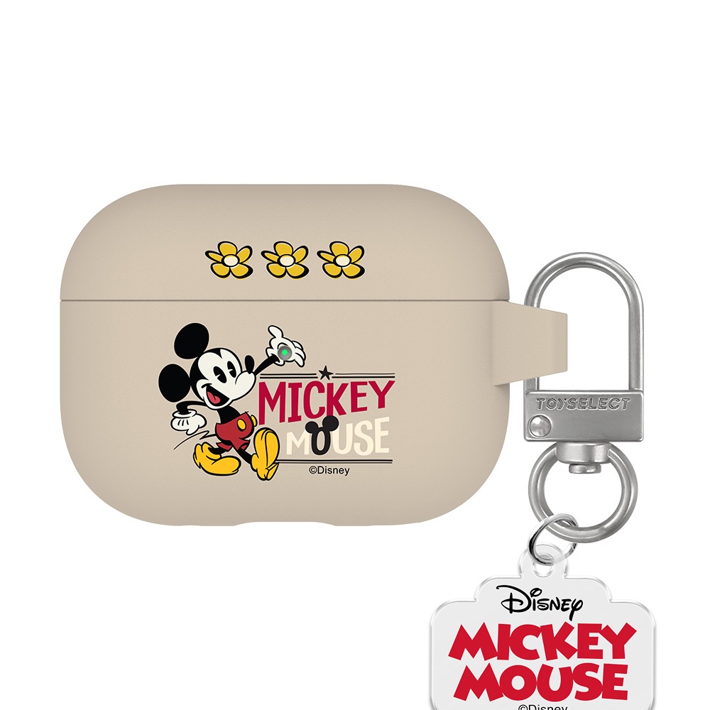 【TOYSELECT】Disney經典-米奇款活力步伐強悍防摔AirPods保護套(附吊飾)