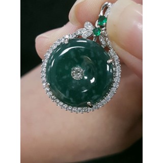 天然緬甸玉A貨翡翠 瓜料 甜甜圈平安扣 同心圓 耳環 掛墜吊飾吊墜