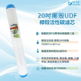 【WSD】20吋小胖UDF椰殼顆粒活性碳濾心 高品質 適用於淨水器.飲水機.濾水裝置