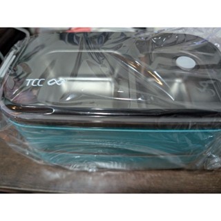 全新現貨臺泥股東會紀念品 TCC 304不鏽鋼YU Living 雙層分隔便當盒附筷子湯匙 水藍色
