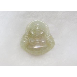[Disk水晶][永保平安]老坑冰種紫羅蘭黃翡~彌勒佛雕墜BK-16(高28mm寬28mm厚8mm)