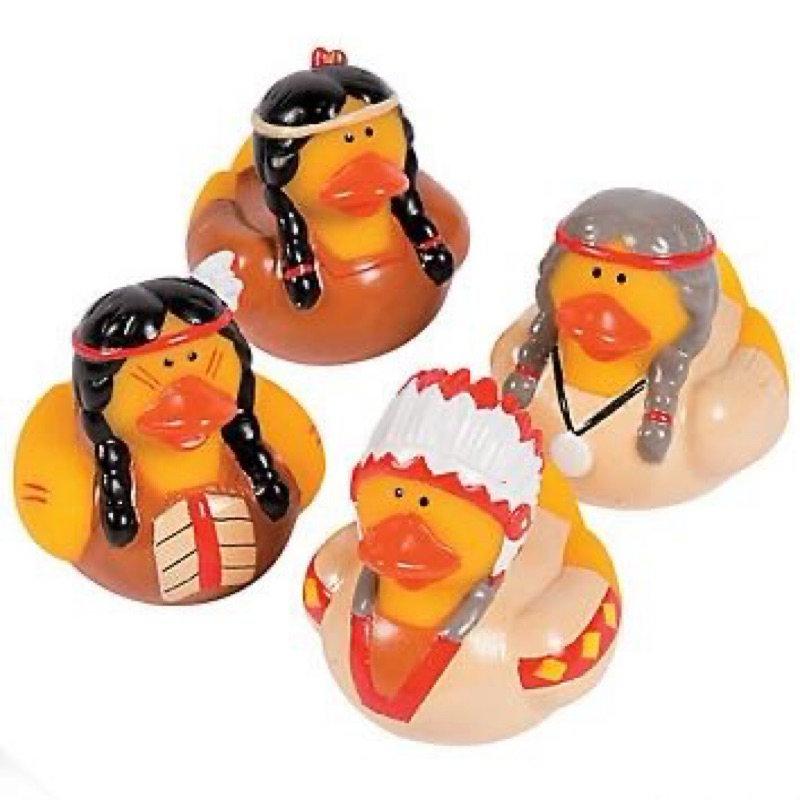 (I LOVE樂多)日本進口 黃色小鴨 印地安組合 浴缸玩伴 RUBBER DUCK