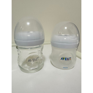 ［二手］Philips Avent親乳感玻璃防脹氣奶瓶120ml/親乳感PP防脹氣奶瓶125ml