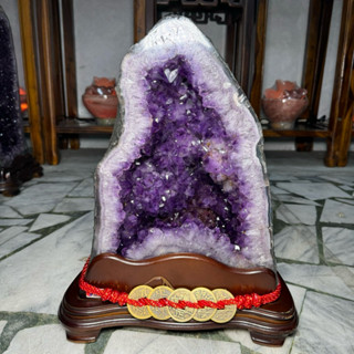 內洞下凹聚財 紫水晶洞 ESPa+✨22.05kg♥️鈦晶 瑪瑙 晶牙水亮有光澤 淨化消磁 收藏 水晶洞 紫晶洞 晶洞