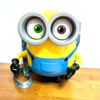 二手 小小兵 Minions 神偷奶爸 電影 造型 音樂 音效 日本 環球影城 爆米花桶 背帶 收納 玩具 收集 收藏