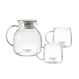 【Snapware康寧密扣】耐熱玻璃水壺1600ml+500ml杯子*2 / 一壺二杯