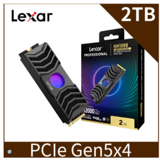 Lexar 雷克沙 NM1090 M.2 2280 PCIeGen5x4 2TB 固態硬碟(含RGB風扇散熱片)盒裝