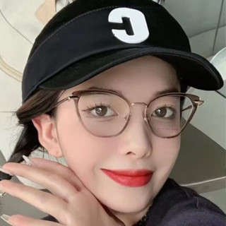 新款貓眼復古防藍光眼鏡TR90眼鏡框女網紅高級感平光眼鏡 74347